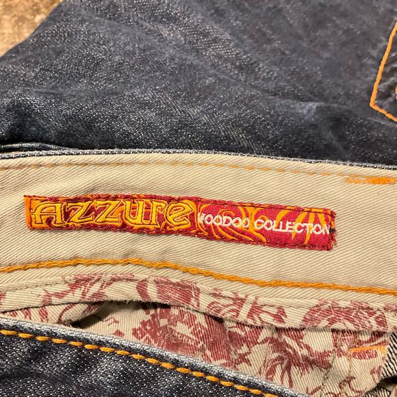 Azzure Voodoo Collection Wide Leg Dark Blue Wash Men's Blue Jeans Size 40 - Picture 8 of 8